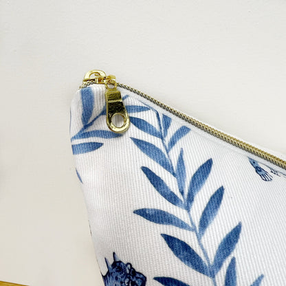 Designer Curated : Little Beasties + Coral blue and white Ginger Jar throw pillows by Danika Herrick
