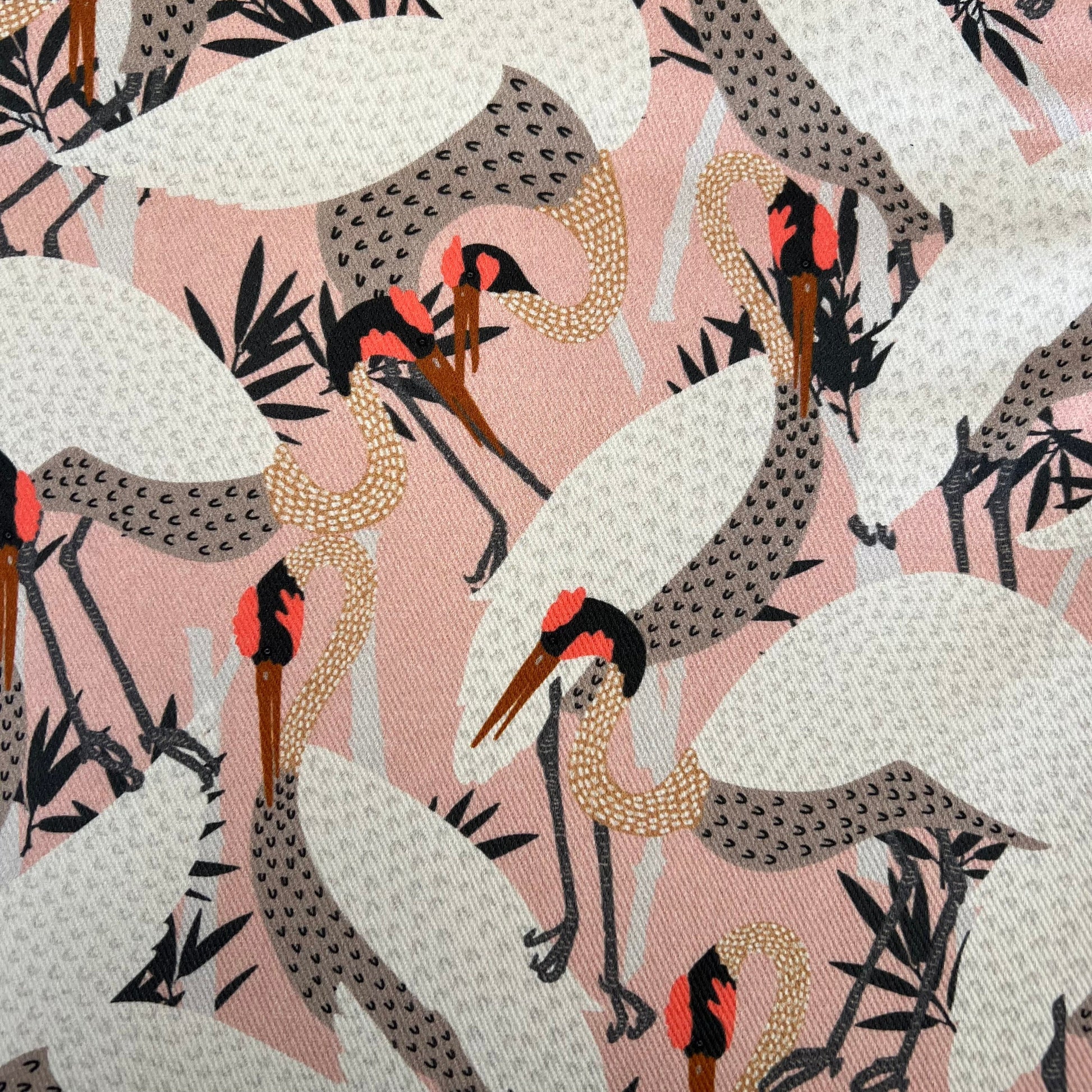 INCLUDES INSERTS 15x15 | Vintage Pink Herons | Designed By Holli Zollinger | Art Deco Accent Pillow | 15x15