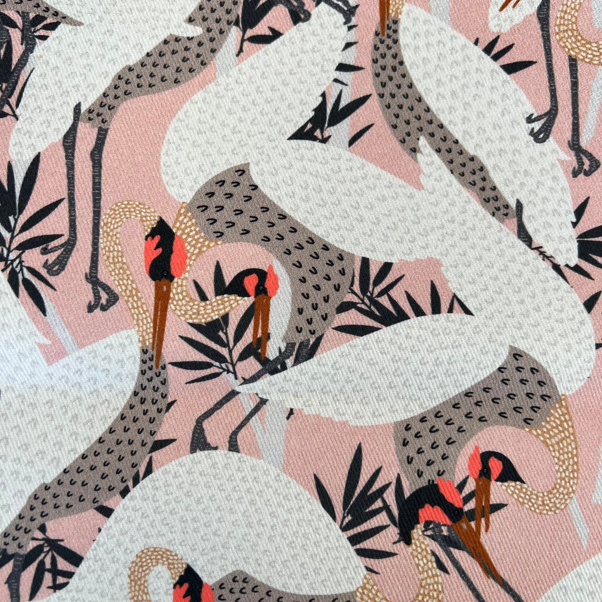 INCLUDES INSERTS 15x15 | Vintage Pink Herons | Designed By Holli Zollinger | Art Deco Accent Pillow | 15x15