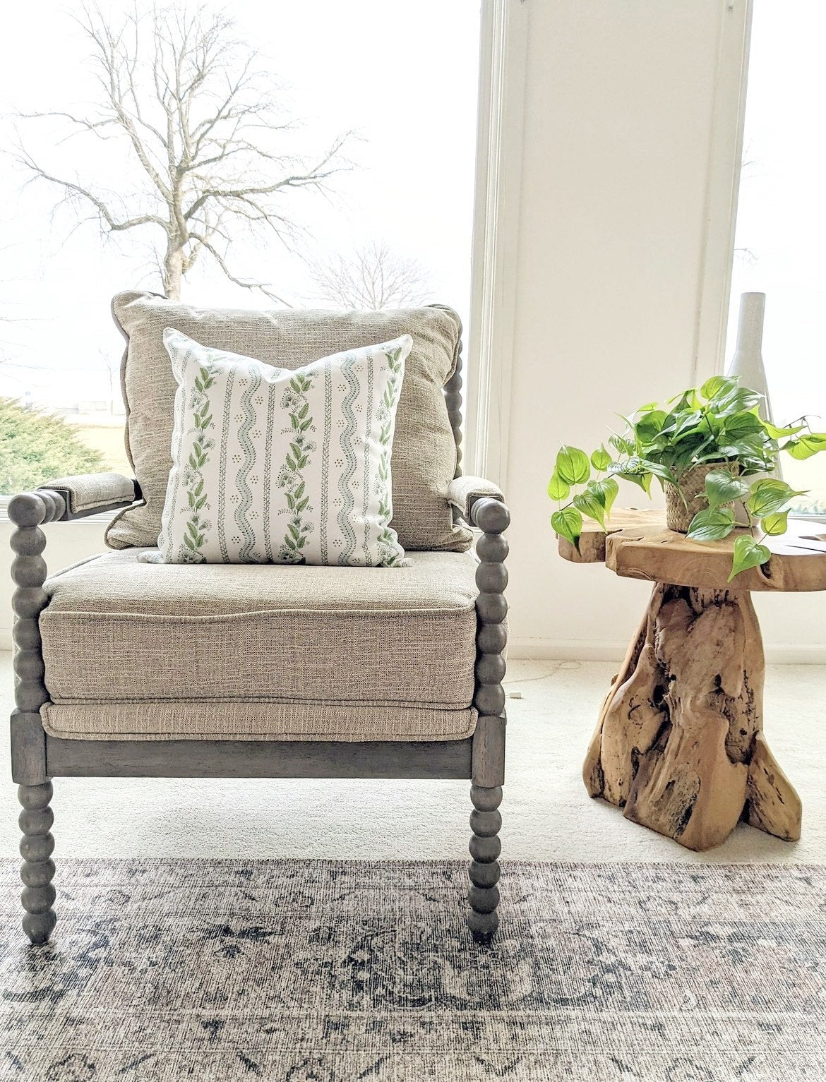 Cover Only | Emma Stripe Soft Blue and Green | Designed by Danika Herrick | Grandmillennial Accent Pillow