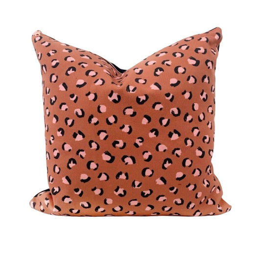 Cover Only | Rust + Blush Leopard Print Pillow