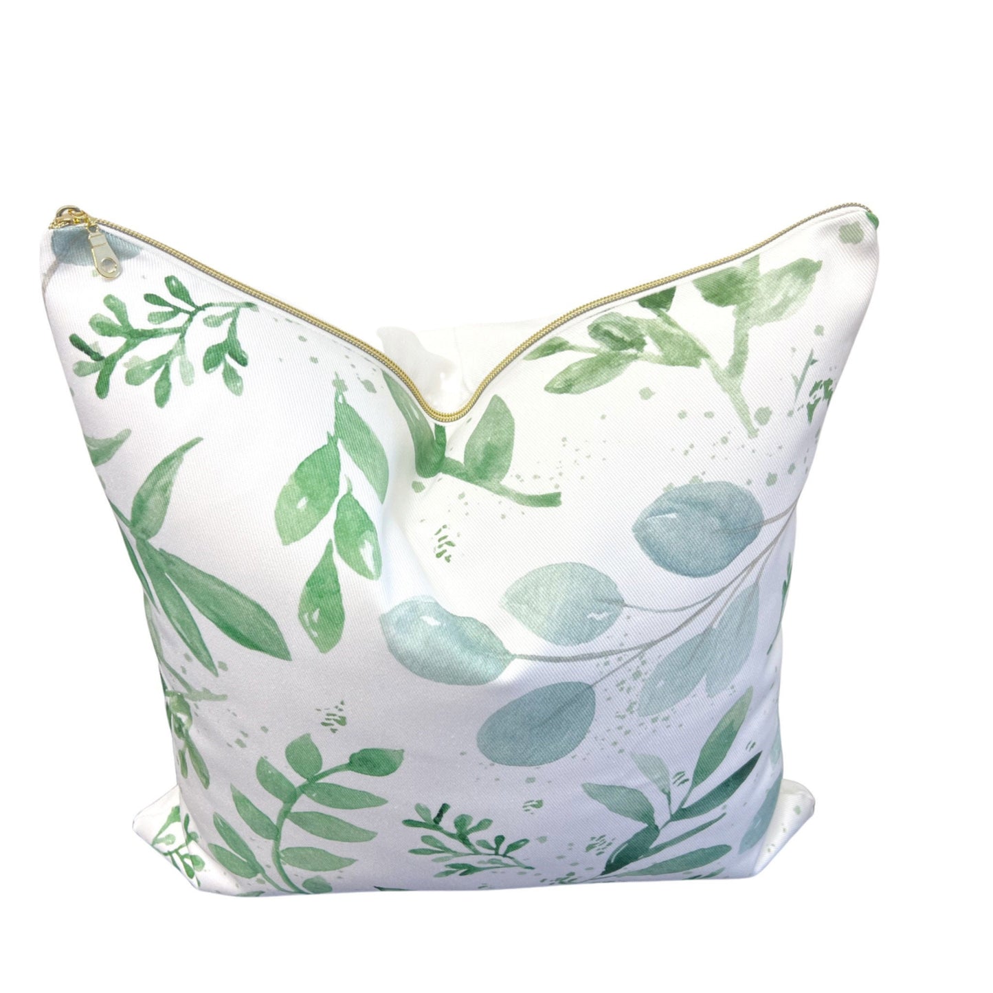 Cover Only | Seamless Watercolor Leaves | Eucalyptus Leaves | Blue and Green | Grandmillennial Accent Pillow | Nursery