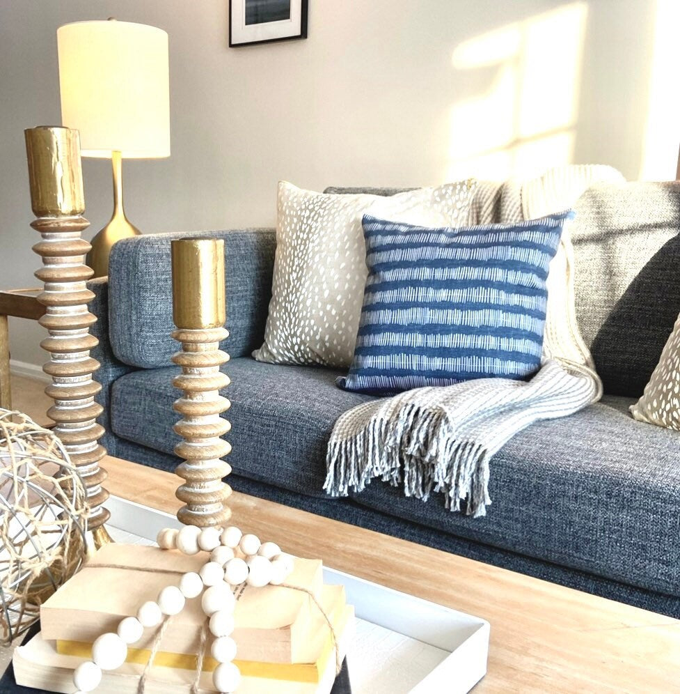 Cover Only | Denim Stripe | Designed by Scarlette Soleil | Dogwood Denim Pillow Cover