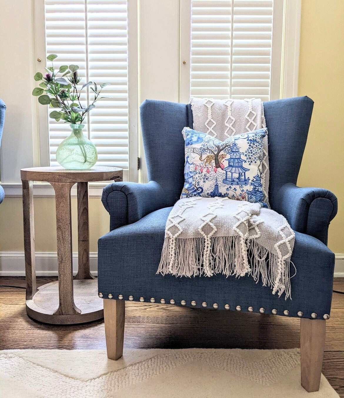 INCLUDES INSERTS 15x15 | Party Leopards in the Pagoda Forest | By Danika Herrick | Grandmillennial Home Decor | 15x15