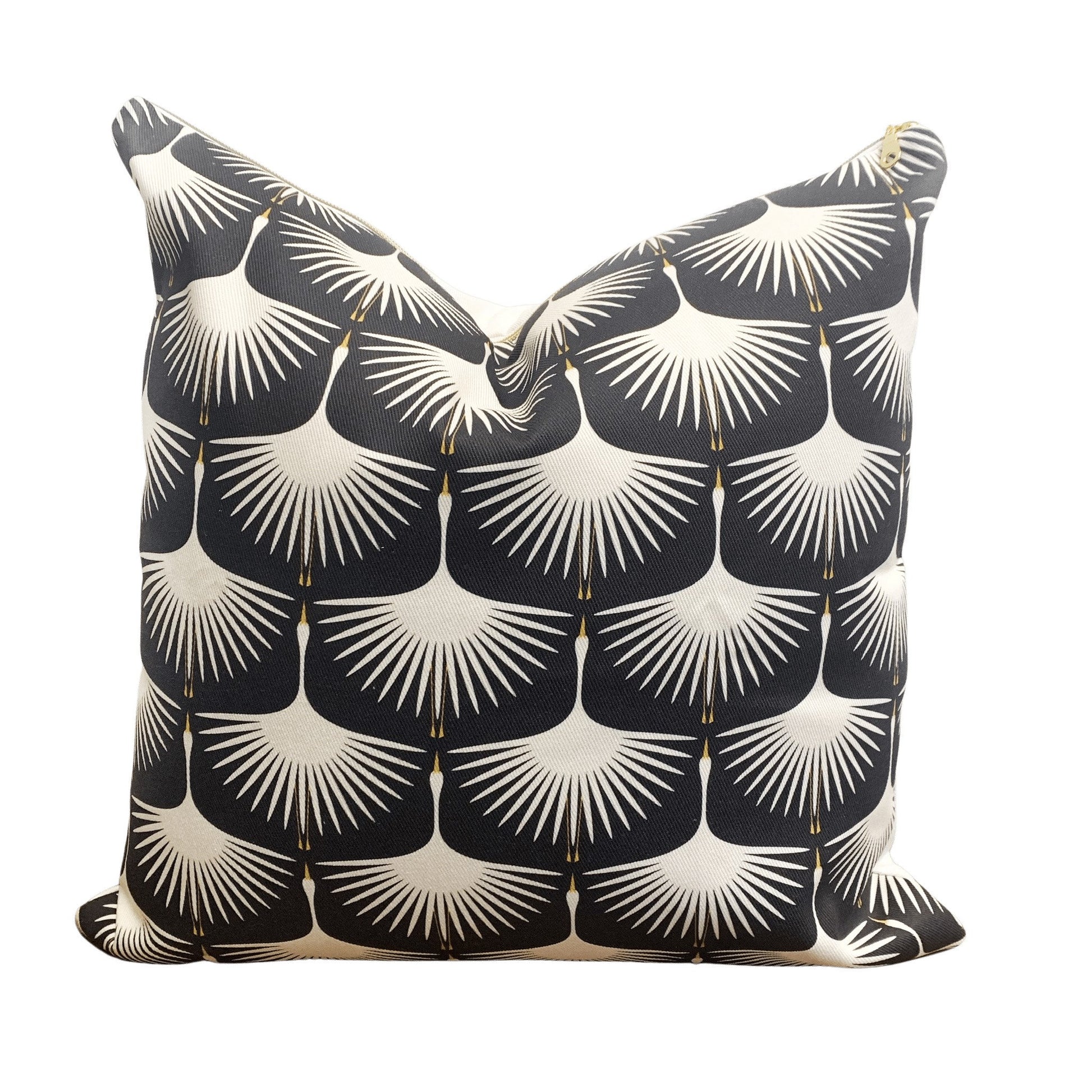 Cover Only | Art Deco Swans Black and Cream | Designed by Kate Rhees | Machine Washable