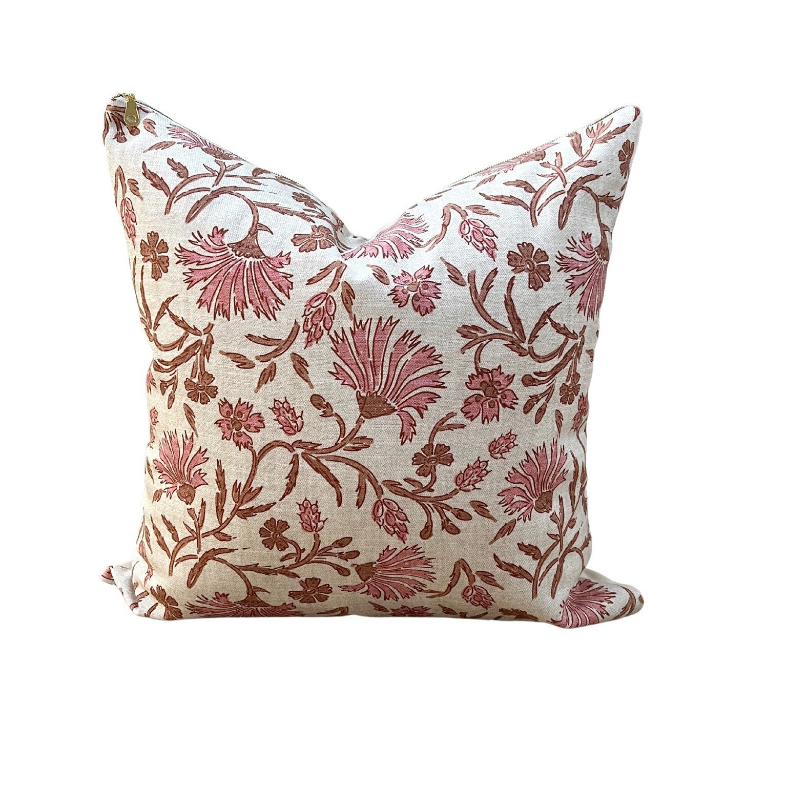 Cover Only | Kalami Floral Mauve | Designed by Holli Zollinger | Dogwood Denim Pillow Cover | Machine Washable