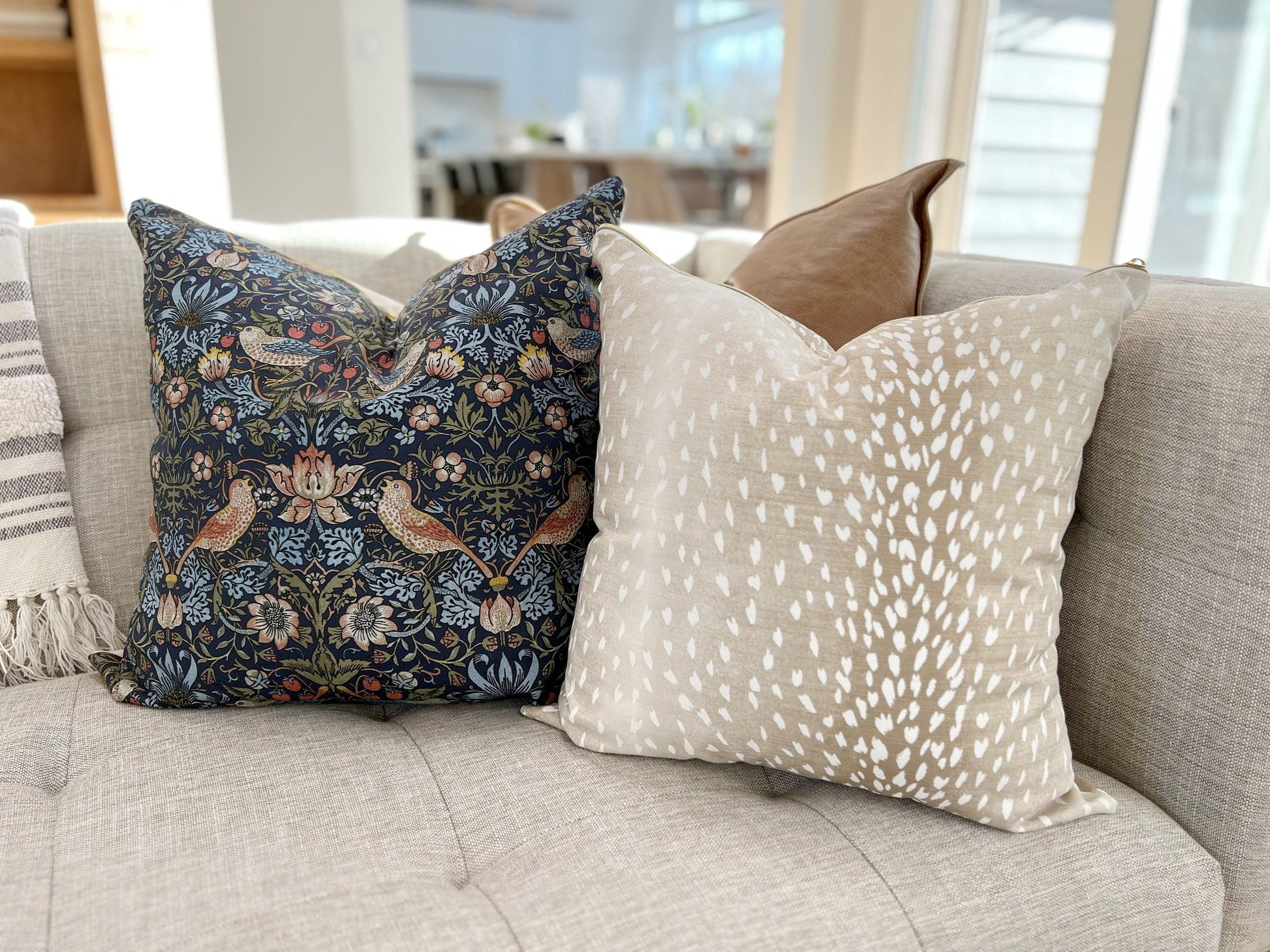 Cover Only | Strawberry Thief | Designed by William Morris | Grandmillennial Accent Pillow