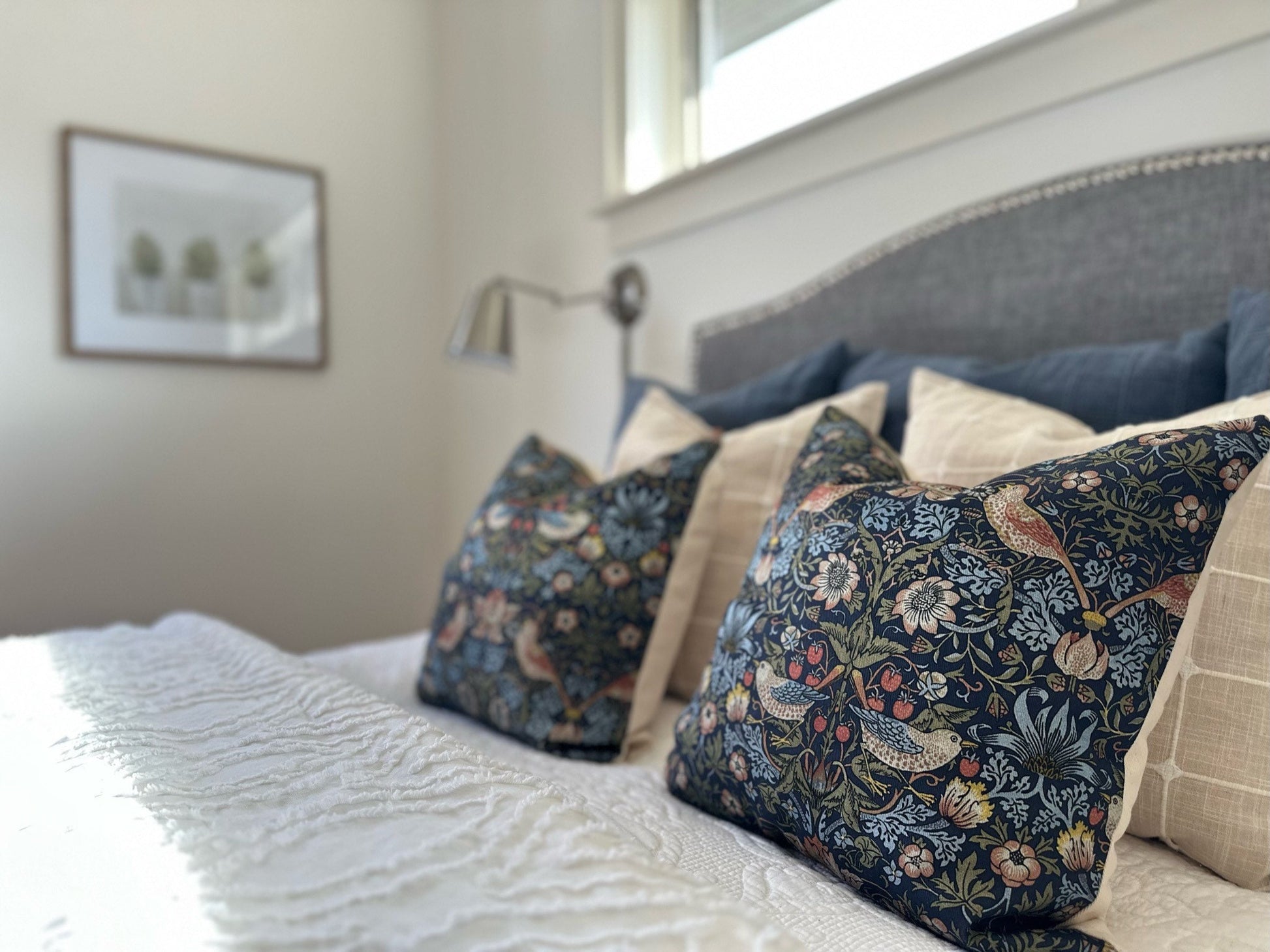 Cover Only | Strawberry Thief | Designed by William Morris | Grandmillennial Accent Pillow