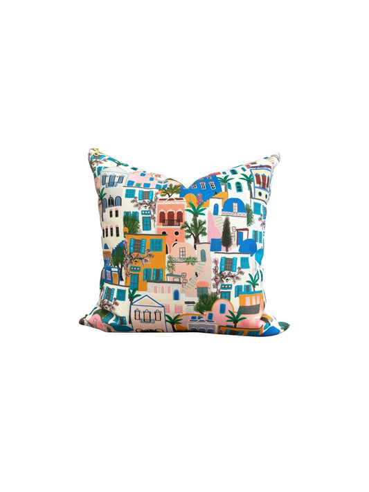 Cover Only | Santorini | Designed by Jo Fryer Designs | Dogwood Denim Accent Pillow | Machine Washable