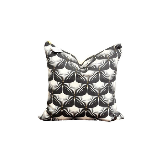 Cover Only | Art Deco Swans Black and Cream | Designed by Kate Rhees | Machine Washable