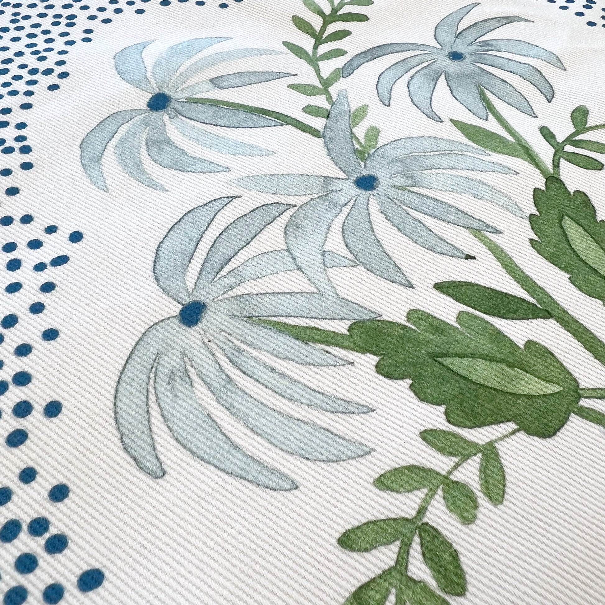 Cover Only | Pearl’s Bouquet Blue and Green | Designed by Danika Herrick | Grandmillennial Accent Pillow