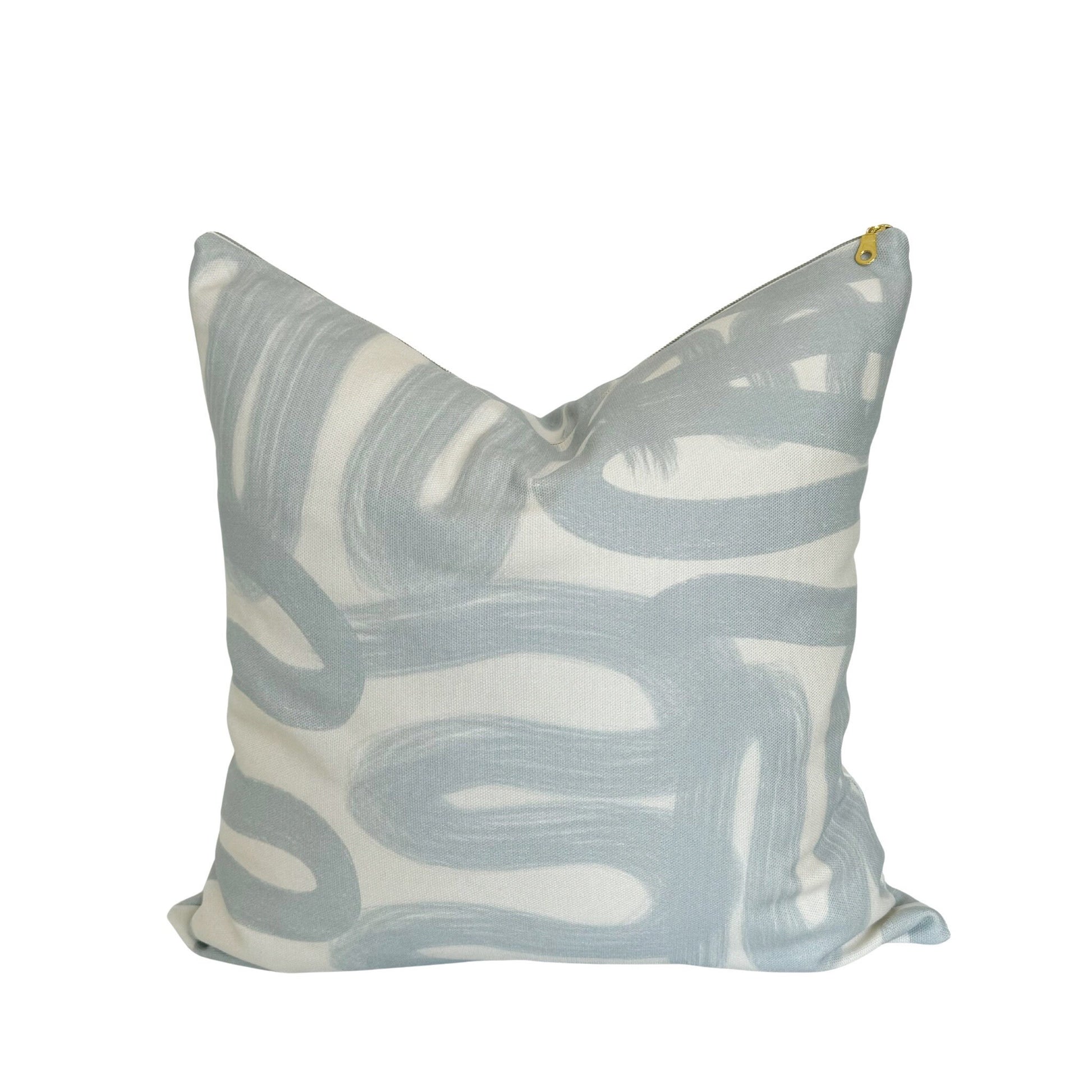 Cover Only | Blue and Cream Squiggles | Designed by Danika Herrick | Grandmillennial Accent Pillow