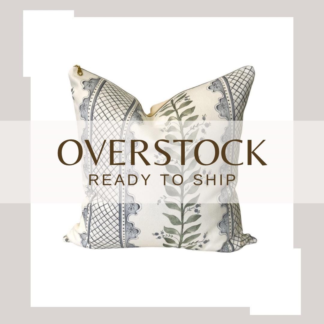 Overstock - Cover Only | Celia Quiet Blue Stripe on Cream | Designed by Danika Herrick | Blue and White Chinoiserie Pillow | Grandmillennial