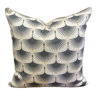 Art Deco Swans- Smoke and Cream Pillow Cover