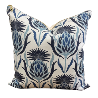 Classic Blue Thistle Pillow Cover