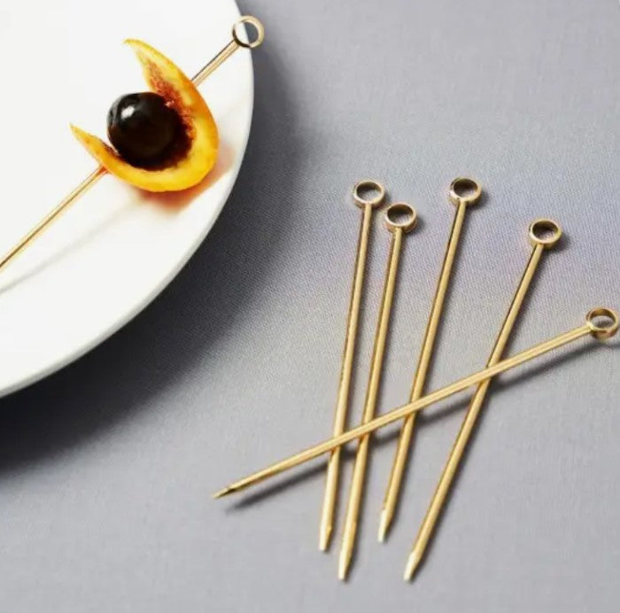 Set of 6 Cocktail Picks - Gold