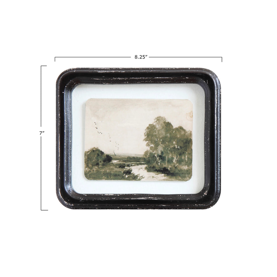 Distressed Wood Framed Wall Decor, Set of 4