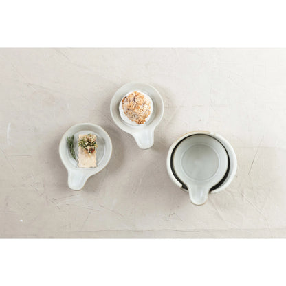 Stoneware Tapas Plates and Holder, Set of 5