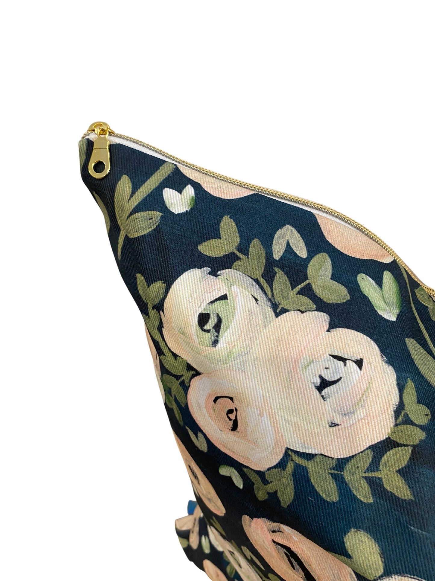Modern Blush and Navy Floral Pillow Cover