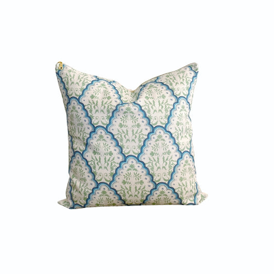 White Scalloped Paisley Pillow Cover - Designed by Danika Herrick