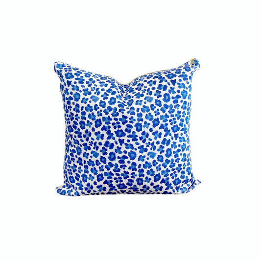 Blue Leopard Print Pillow Cover- Designed by Danika Herrick