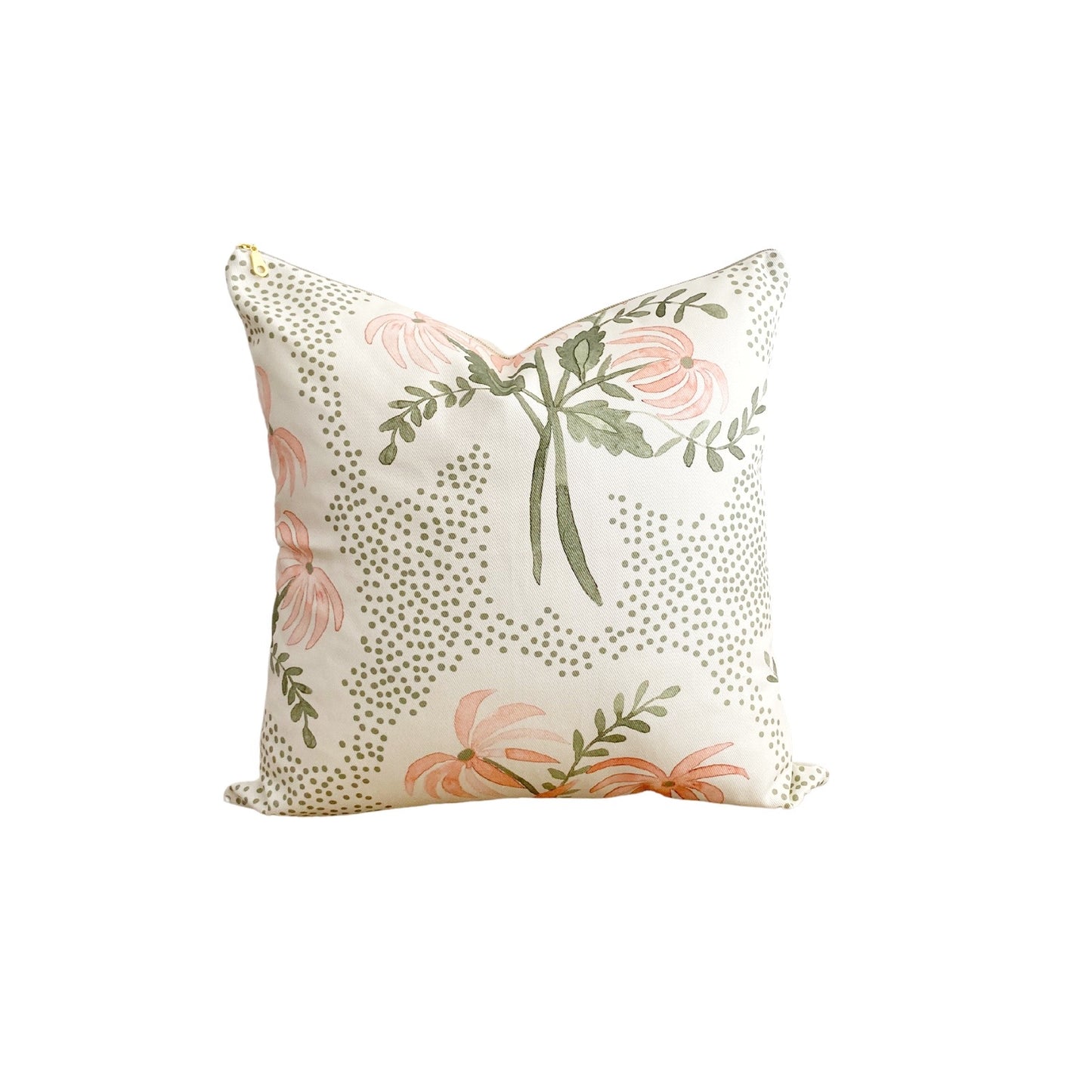 Pearl's Bouquet Pink and Green Pillow Cover - Designed by Danika Herrick