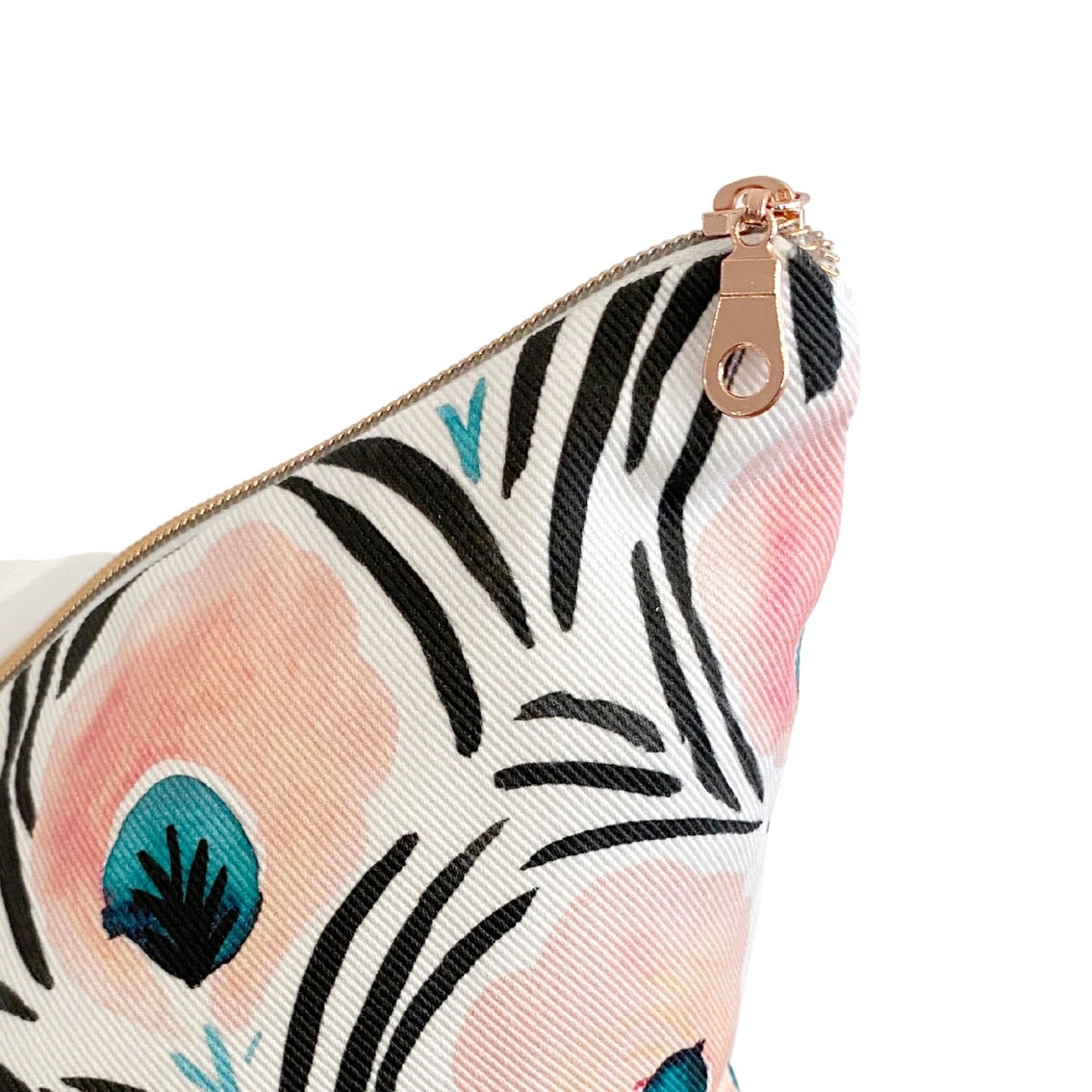Feathered Flowers Blush Pillow Cover