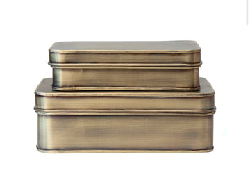 Brass Stackable Boxes Set of 2
