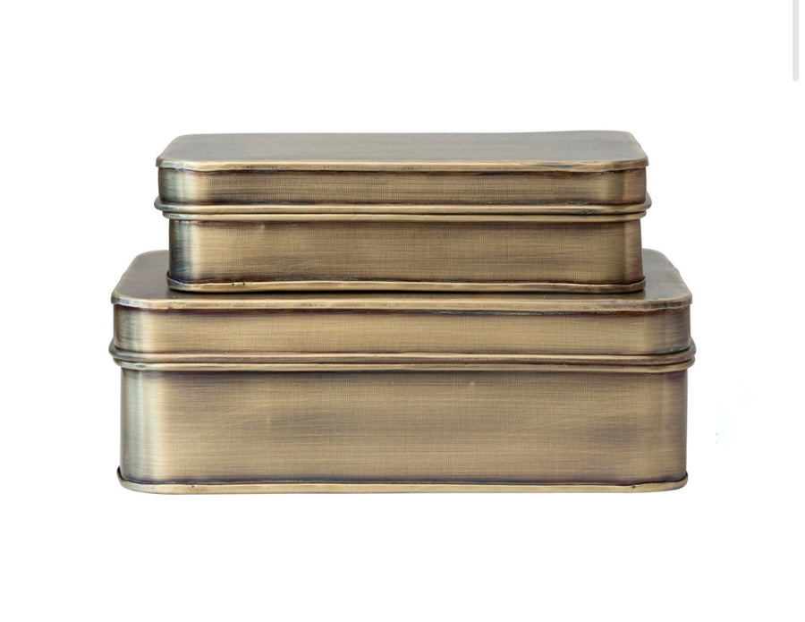 Brass Stackable Boxes Set of 2