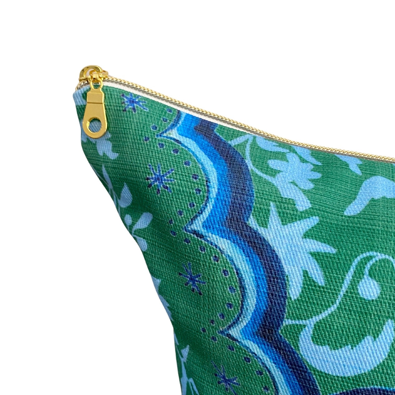 Blue and Green Scallop Paisley Pillow Cover- Designed by Danika Herrick