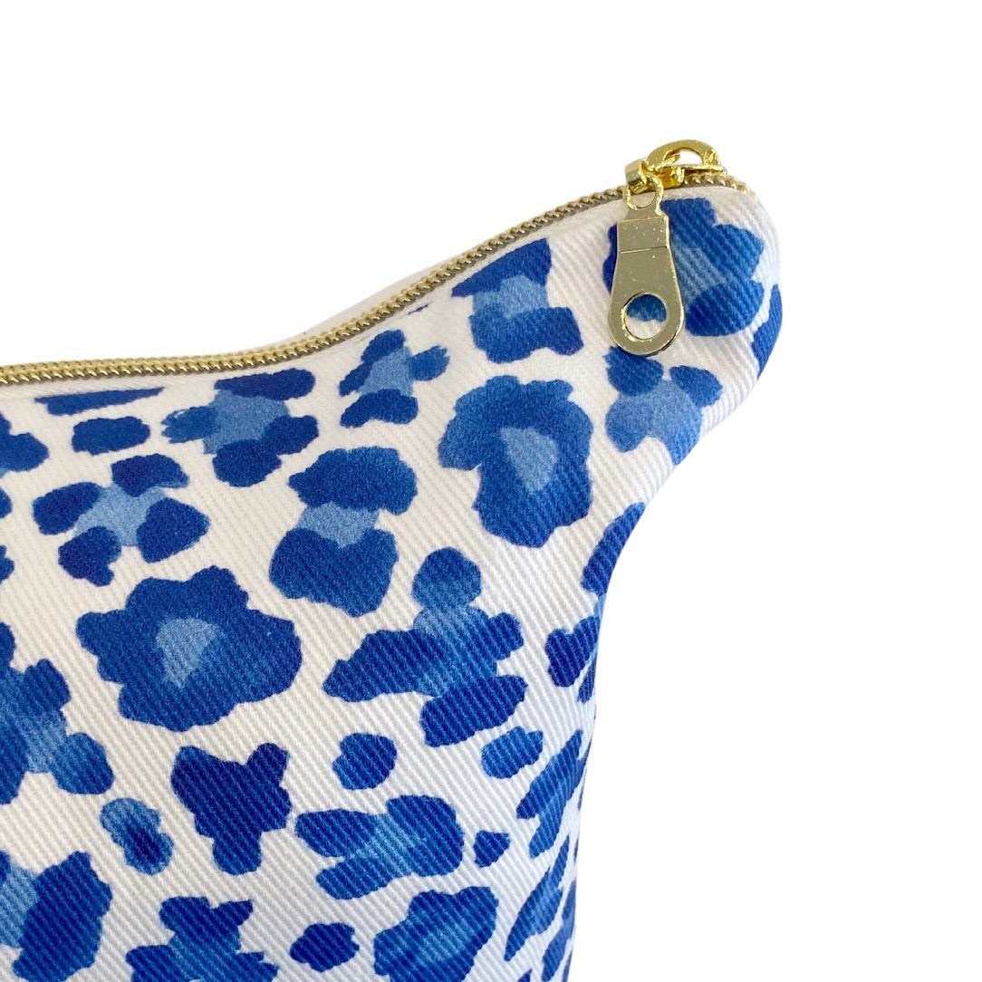 Blue Leopard Print Pillow Cover- Designed by Danika Herrick