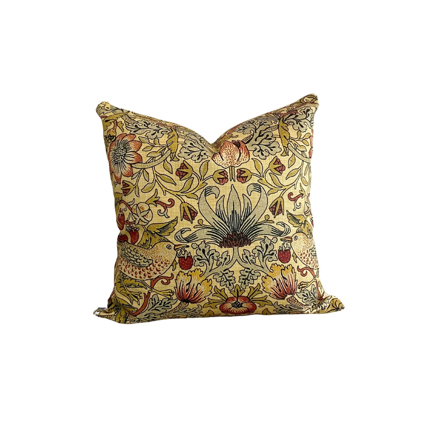 William Morris Strawberry Thieves Pillow Cover - Gold