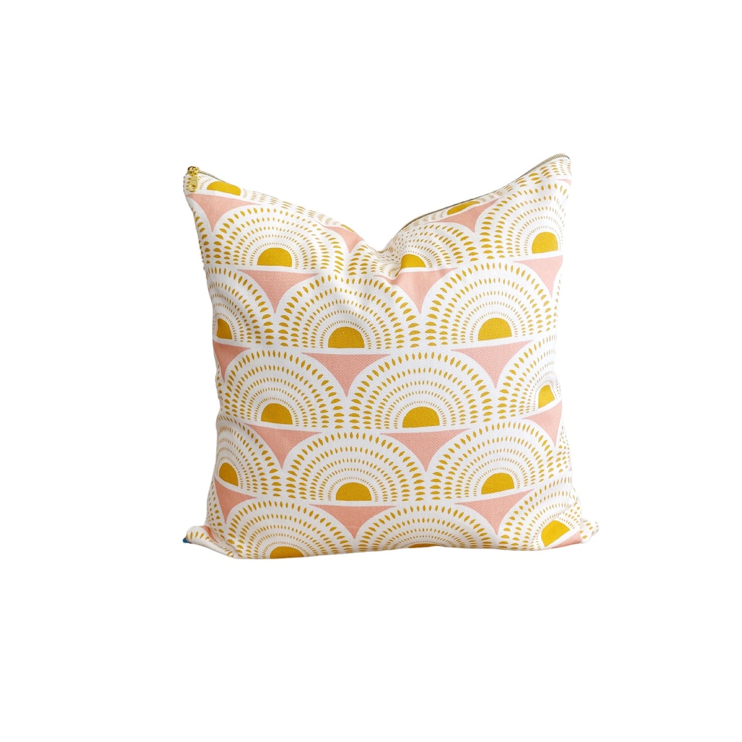 Aurora Blush and Goldenrod Suns Pillow Cover