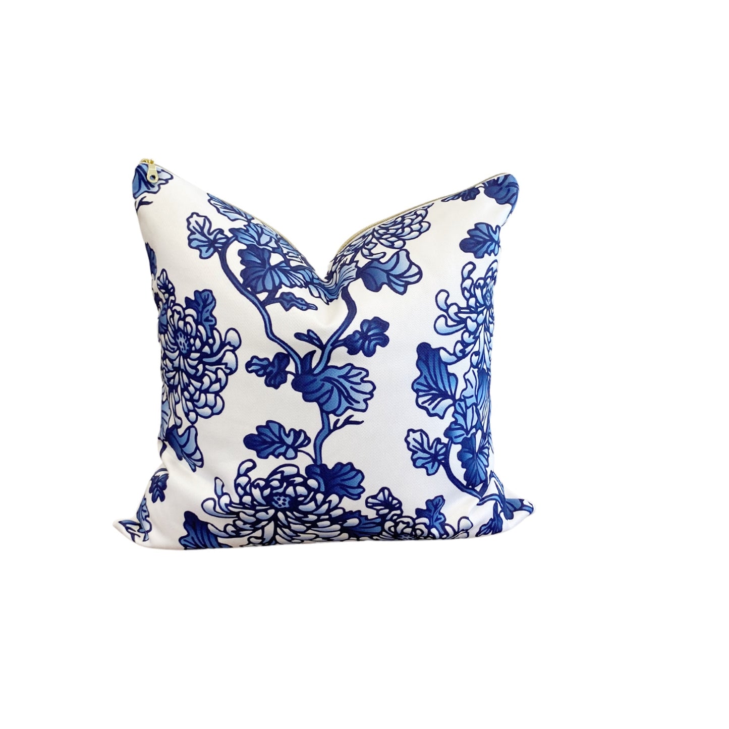 Chinoiserie Blue and White Floral Pillow Cover