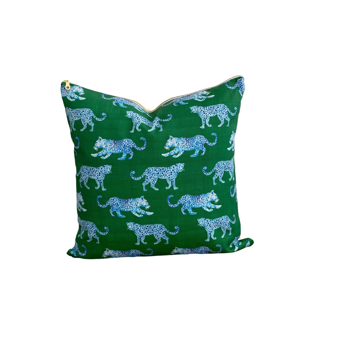Blue and Green Leopard Pillow Cover- Designed by Danika Herrick