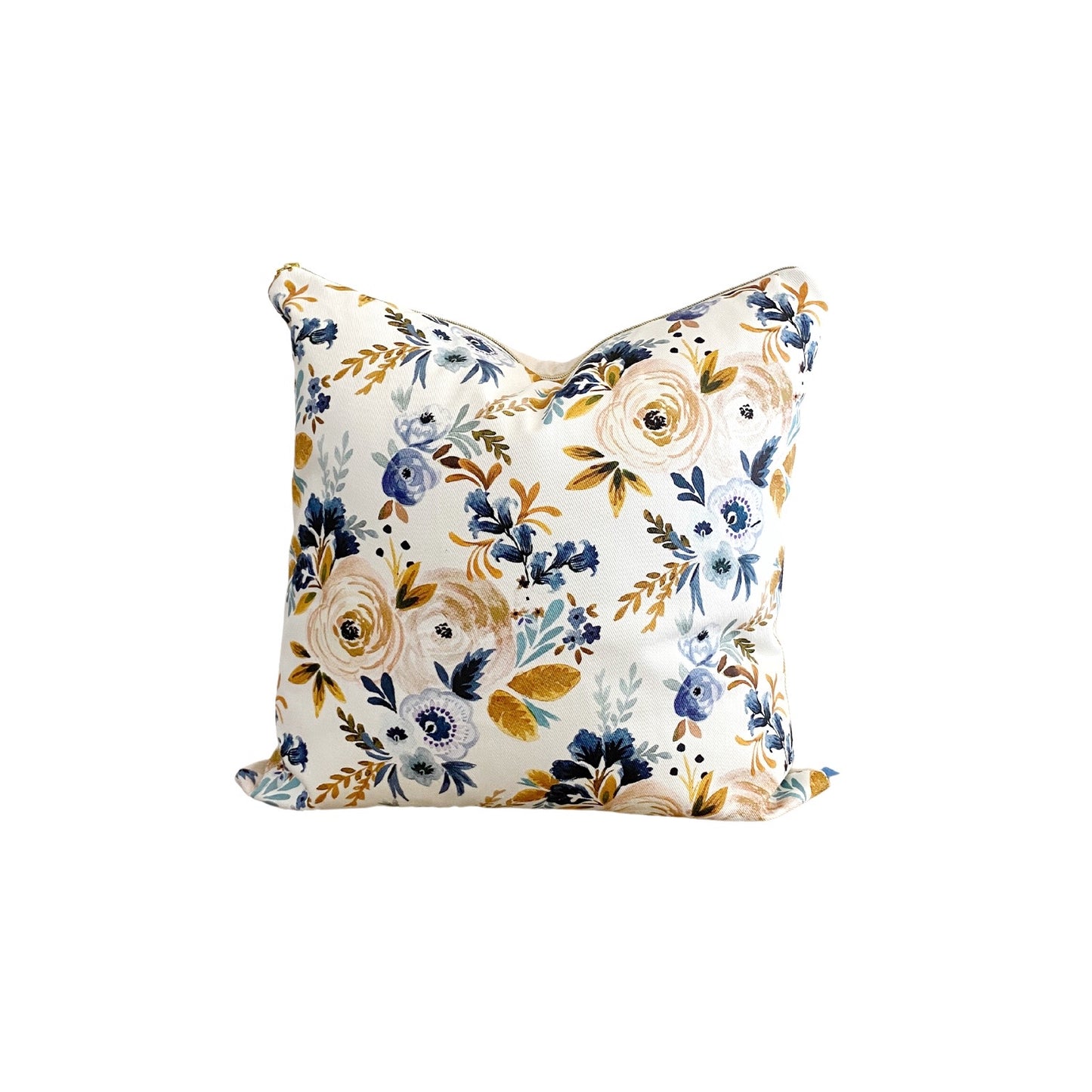 Victoria Floral Blue Pillow Cover