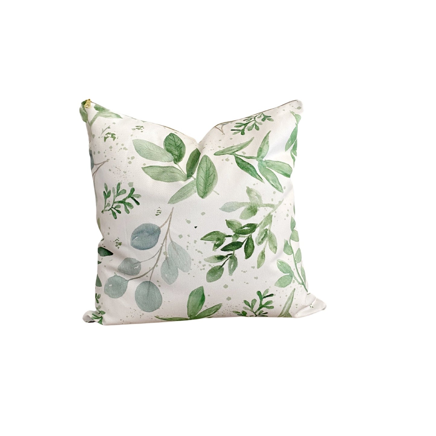 Seamless Watercolor Eucalyptus Leaves Pillow Cover